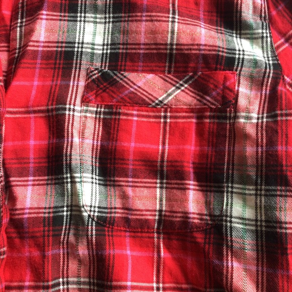 VICTORIAS SECRET PLAID FLANNEL PAJAMA SLEEP TOP MEDIUM - Picture 11 of 11